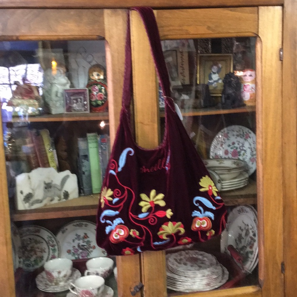 Velvet embroidered O’Neill handbag